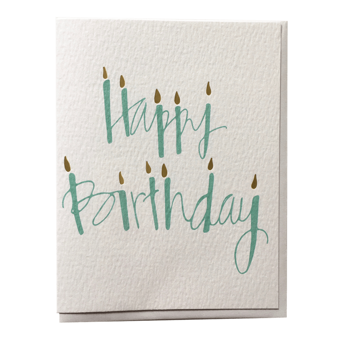 Aqua Candles Birthday Card - Allie &amp; Elle